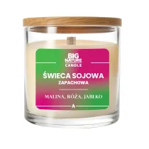 Big Nature �wieca sojowa o zapachu Malina, R�a i Jab�ko 225 g
