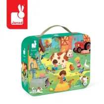 Puzzle w walizce Dzie na farmie 24 elementy 3+ Janod