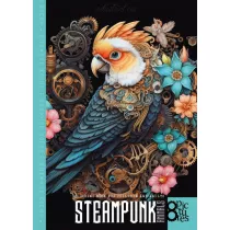 Kolorowanka A4 8 obrazkw Steampunk Papuga