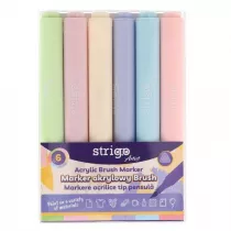 Strigo Marker akrylowy z kocwk Brush 6 szt.