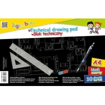 Gimboo Blok techniczny A4/10K czarny