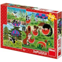 Puzzle dla dzieci 3w1 Krecik i parasol Dino Toys
