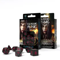 Classic Runic Dice Set, koci runiczne, czarne, czerwone Q-Workshop