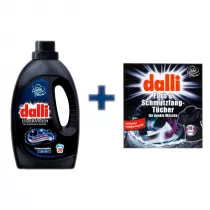 Dalli Zestaw Pyn do prania tkanin czarnych Black Wash + Chusteczki do prania ciemnych tkanin 1100 ml + 10 szt.