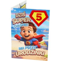 Yeku Karnet Urodziny 5 ch�opiec - Superbohater