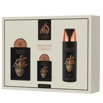 Lattafa Zestaw Brioche Vanille Woda perfumowana + Woda perfumowana mini + Dezodorant 100 ml + 20 ml + 200 ml