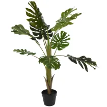 ProGarden Monstera sztuczna w czarnej donicy 110 cm