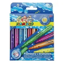 Titanum Flamastry z brokatowym tuszem 10 kolor�w FLAMINGO