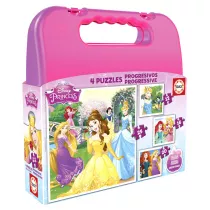 Puzzle 4w1 Ksiniczki z bajek Disneya Educa