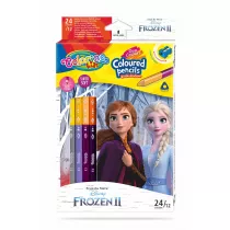 Patio Kredki owkowe trjktne Colorino Kids + temperwka Frozen 24 kolorw 12 szt.
