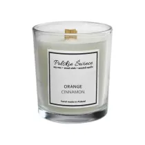 Polskie wiece wieca sojowa ORANGE CINNAMON z drewnianym knotem 190 g