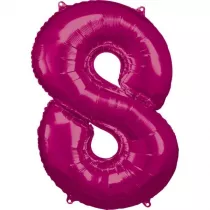Amscan Balon foliowy cyfra 8 r�owa 57x86cm