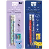 Owki do nauki pisania 2szt+temperw BB Kids mix
