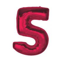 Godan Balon foliowy cyfra 5 czerwona Smart 92cm
