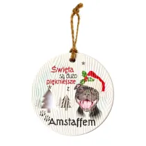 Kukartka Zawieszka ceramiczna Bo�e Narodzenie Amstaff