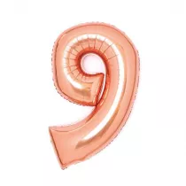 Amscan Balon foliowy cyfra 9 r�owe z�oto 47x66cm