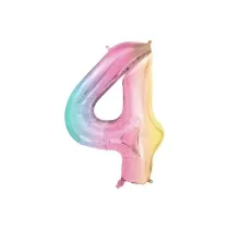 PartyDeco Balon foliowy 4 pastelowy t�czowy 86cm