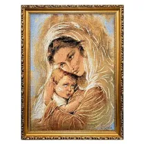 Obraz Haftowany Matka Bo�a z dzieci�tkiem 42x32cm