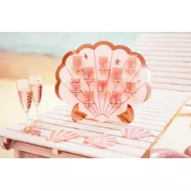 PartyDeco �ciana na shoty muszelka r�owa 43x38cm