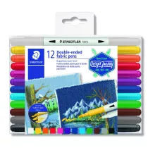 Staedtler Flamastry dwustronne do tkanin Design Journey, 12 kolor�w 12 szt.