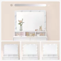 Songmics Toaletka z lustrem i arwkami LED 80 cm