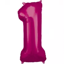 Amscan Balon foliowy cyfra 1 r�owa 38x86cm
