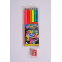 Patio Kredki owkowe okrge neonowych Jumbo Colorino  + temperka 6 szt.