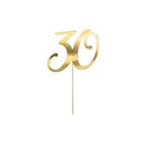 PartyDeco Topper na tort 30 z�oty 20.5 cm