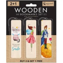 Cozywood Zak�adki drewniane do ksi��ki 2+1 Bohaterowie 3 szt.