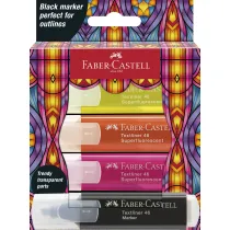 Faber-Castell Zakrelacz Glassy 4 kolory neonowe + czarny