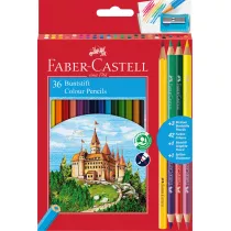 Faber-Castell Kredki o��wkowe Zamek + 3 kredki dwustronne + o��wek + temper�wka 39 szt.