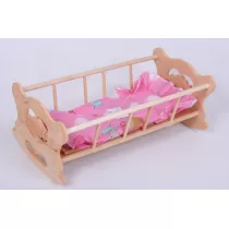 Ko�yska drewniana 54x22x30 z po�ciel� w kwiatki MALIMAS 154507