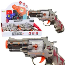 Rewolwer magazynek z kulkami �wiat�em i d�wi�kiem LeanToys