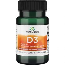 Swanson, Usa Witamina D-3 1000IU - suplement diety 60 kaps.