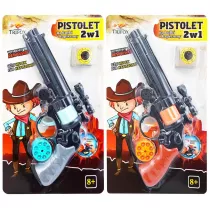 Pistolet 2w1 na kapiszony i kulki MIX Pisarek
