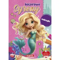 Kolorowanka z naklejkami. Kolorowe Syreny