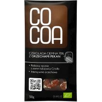 Cocoa Czekolada gorzka z orzechami pekan 50 g Bio