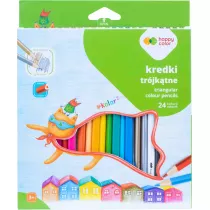 Happy Color Kredki drewniane trjktne 24 szt.