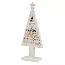 H&S Decoration Choinka drewniana biaa 25 cm wzr 3