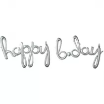 Amscan Balon foliowy Happy Bday srebrny