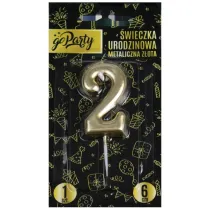 GoParty �wieczka urodzinowa 2 Metaliczna z�ota