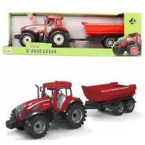 Traktor z czerwon� przyczep� Askato