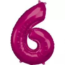 Amscan Balon foliowy cyfra 6 r�owa 60x86cm