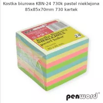 Penword Kostka biurowa pastel 85x85x70mm 730 kartek