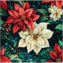 Paw Serwetka Lunch Decor Poinsettia on black 33x33 20szt./op.