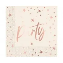 Serwetki papierowe Rose Gold Party 33x33cm 20szt
