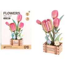 Puzzle 3D drewniane kwiaty tulipany Pro Kids