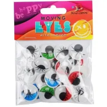 Fresh Oczy samoprzylepne 20mm kolorowe 20 szt