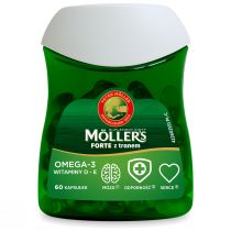 Moller`s Forte z tranem Omega-3 suplement diety 60 kaps.