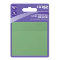 Strigo, Karteczki samoprzylepne transparentne - jasnozielone, 50 kartek